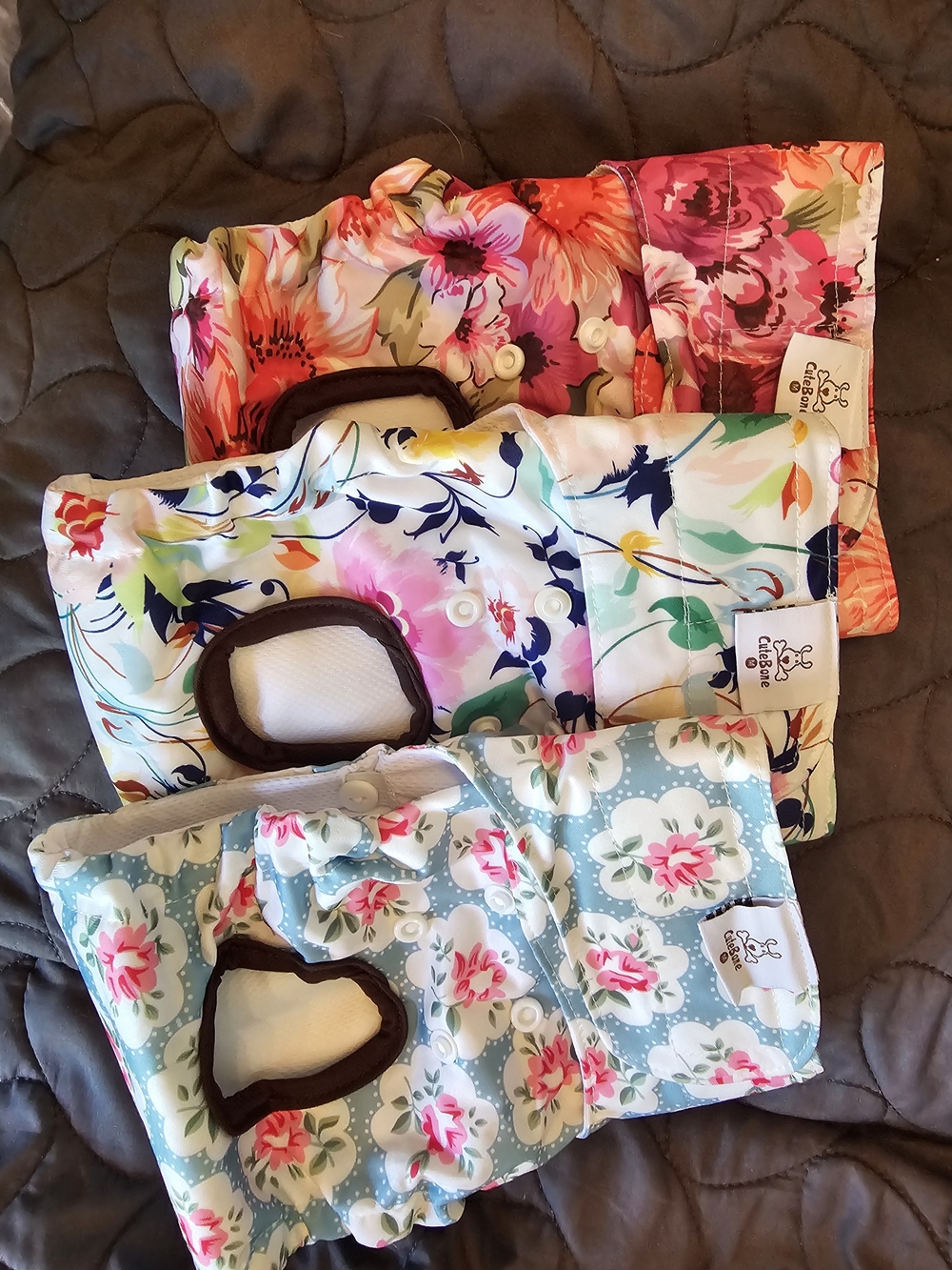Cutebone Female Dog Diaper Covers - Floral Print 3 Pack Size Medium